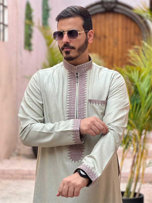 ثوب مغربي كتان بيستاج