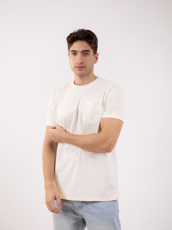 تيشيرت قطن سادة أبيض
